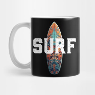 SURF type and board Mug